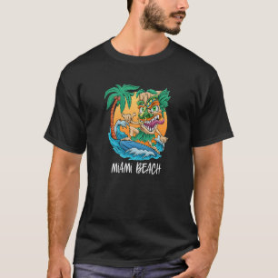 Miami Beach Florida Surfen Tiki Beach Urlaub T-Shirt