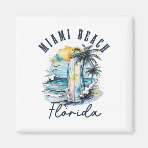 Miami Beach Florida Surfen Vintage Surf Strand Sur Magnet