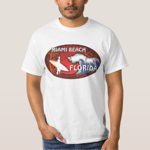 Miami Beach Florida Surfer Wellen Kunstwert Tee