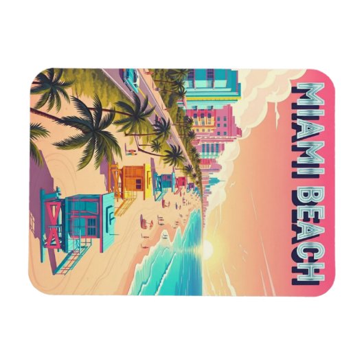 Miami Beach Florida Travel Magnet (Horizontal)