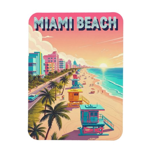 Miami Beach Florida Travel Magnet (Vertikal)