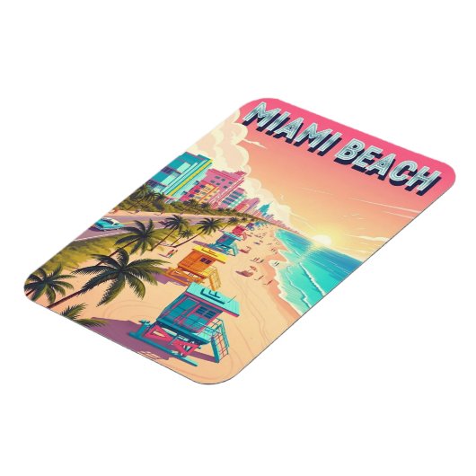 Miami Beach Florida Travel Magnet (Linke Seite)