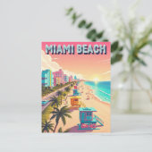 Miami Beach Florida Travel Postkarte (Stehend Vorderseite)
