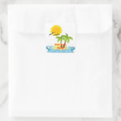 Miami Beach Florida Tropenaufkleber Quadratischer Aufkleber (Tasche)