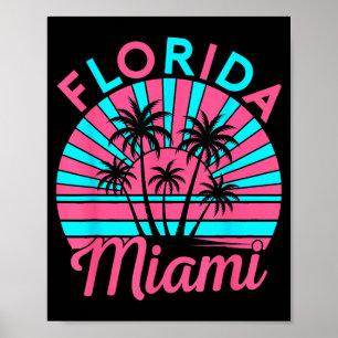 Miami Beach Florida Tropisch Vintage Sonnenunterga Poster