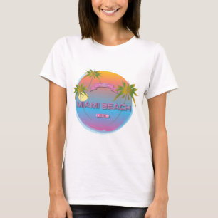 Miami Beach Florida, tropisches Cooles T-Shirt