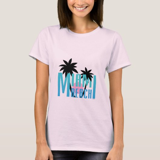 Miami Beach, Florida, Typografie cool T-Shirt (Vorderseite)