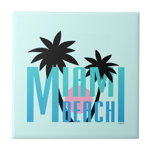 Miami-Beach-Florida-Typografie Fliese (Vorderseite)