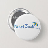 Miami Beach, Florida Umbrella Cool Button (Vorne & Hinten)