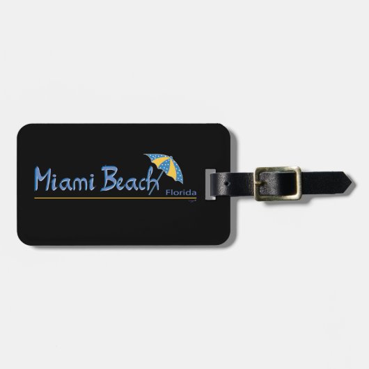 Miami Beach, Florida Umbrella Cool Gepäckanhänger (Vorderseite horizontal)