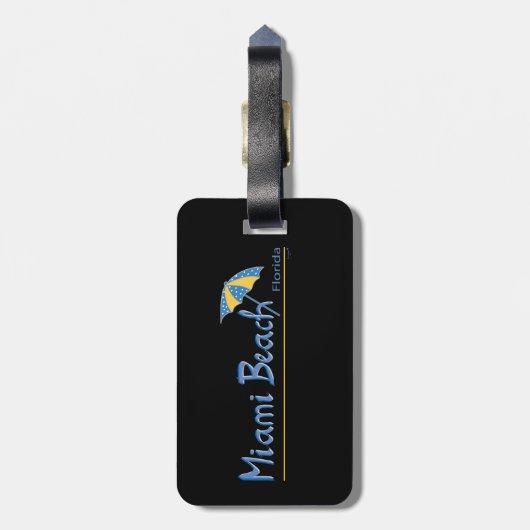 Miami Beach, Florida Umbrella Cool Gepäckanhänger (Rückseite vertikal)