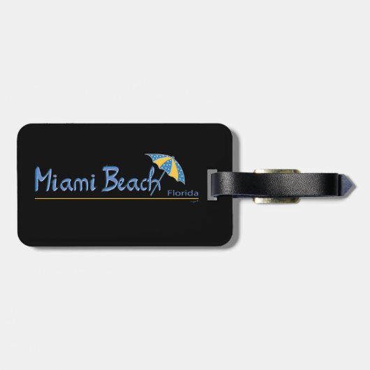 Miami Beach, Florida Umbrella Cool Gepäckanhänger (Rückseite horizontal)