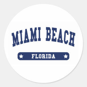 Miami Beach Florida Uni Style T-Shirts Runder Aufkleber