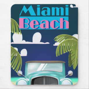 Miami Beach, Florida USA Vintage Reiseplakat Mousepad