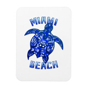 Miami Beach Florida Vacation Tribal Turtle Magnet