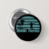 Miami Beach Florida Vintag Button (Vorne & Hinten)