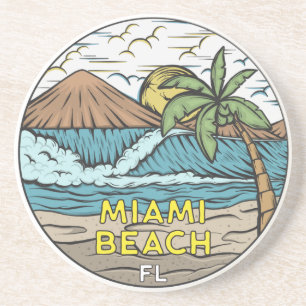 Miami Beach Florida Vintag Getränkeuntersetzer