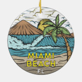 Miami Beach Florida Vintag Keramik Ornament (Hinten)