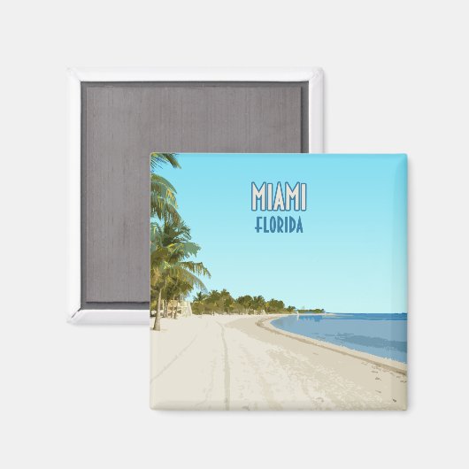 Miami Beach Florida Vintag Magnet (Vorderseite/Rückseite)