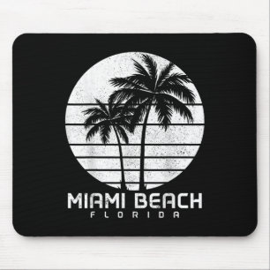 Miami Beach Florida Vintag Palm Trees Beach Souve Mousepad