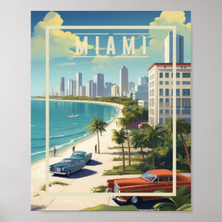 Miami Beach Florida Vintag Poster