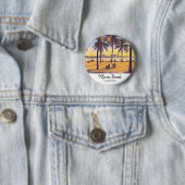 Miami Beach Florida Vintage Aquarellbahn Button (Beispiel)