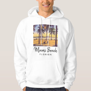 Miami Beach Florida Vintage Aquarellbahn Hoodie