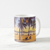 Miami Beach Florida Vintage Aquarellbahn Kaffeetasse (VorderseiteRechts)