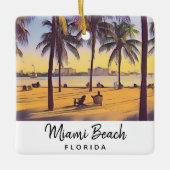 Miami Beach Florida Vintage Aquarellbahn Keramikornament (Vorderseite)