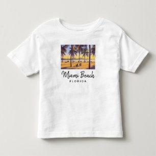 Miami Beach Florida Vintage Aquarellbahn Kleinkind T-shirt