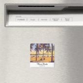 Miami Beach Florida Vintage Aquarellbahn Magnet (In Situ (Geschirrspüler))