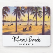Miami Beach Florida Vintage Aquarellbahn Mousepad (Vorne)