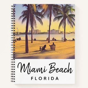 Miami Beach Florida Vintage Aquarellbahn Notizblock
