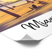 Miami Beach Florida Vintage Aquarellbahn Poster (Ecke)