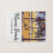Miami Beach Florida Vintage Aquarellbahn Puzzle (Horizontal)