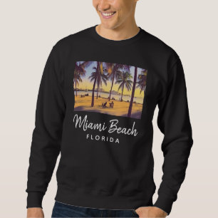 Miami Beach Florida Vintage Aquarellbahn Sweatshirt