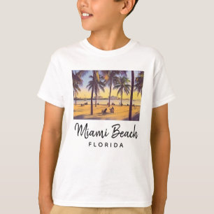 Miami Beach Florida Vintage Aquarellbahn T-Shirt