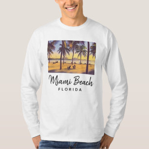 Miami Beach Florida Vintage Aquarellbahn T-Shirt