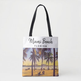 Miami Beach Florida Vintage Aquarellbahn Tasche