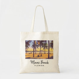 Miami Beach Florida Vintage Aquarellbahn Tragetasche