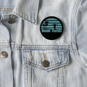 Miami Beach Florida Vintage Button