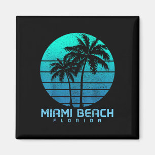Miami Beach Florida Vintage Palmen Strand Souvenir Magnet