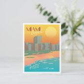 Miami Beach Florida Vintage Reise - Illustration Postkarte (Stehend Vorderseite)