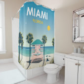 Miami Beach Florida Vintage Reisen Duschvorhang (Beispiel)