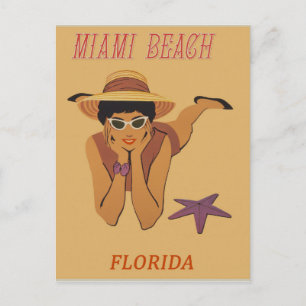 Miami Beach Florida Vintage Reiseposter Postkarte