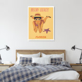 Miami Beach, Florida Vintage Travel Poster Leinwanddruck (Insitu (Schlafzimmer))