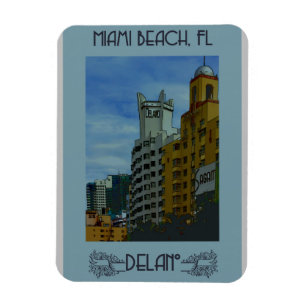 Miami Beach Florida Vintage Travel Poster Magnet