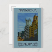 Miami Beach Florida Vintage Travel Poster Postkarte (Vorne/Hinten)