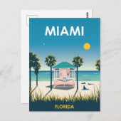 Miami Beach Florida Vintage Travel Postkarte (Vorne/Hinten)