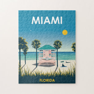 Miami Beach Florida Vintage Travel Puzzle